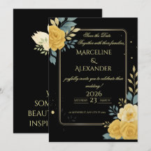Invitación Botánica Personalizada de Esmeralda y M