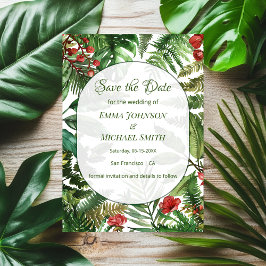 Invitación Botánica Tropical Greens Save The Date Card