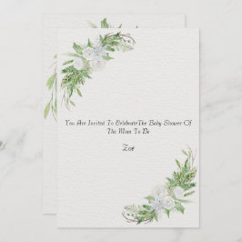 Invitación Botanical And Floral Green Leaves And Flowers Kaar