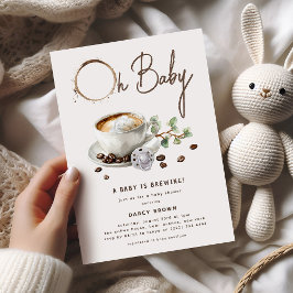 Invitación Botanical Baby is Brewing' Coffee Baby Shower