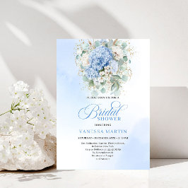 Invitación Botanical Blue Hydrangea Eucalyptus Shower Invitat