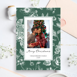 Invitación Botanical Christmas Holiday Photo