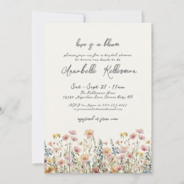 Invitación Botanical Colorful Wildflowers Bridal Shower