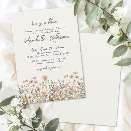 Invitación Botanical Colorful Wildflowers Bridal Shower