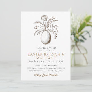 Invitación Botanical Easter Brunch Egg Hunt Invitation