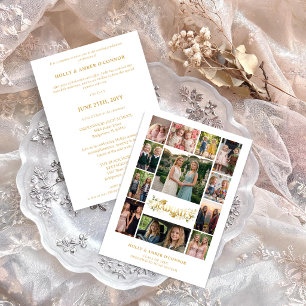 Invitación Botanical Elegant 12 Photos Time Life Graduates