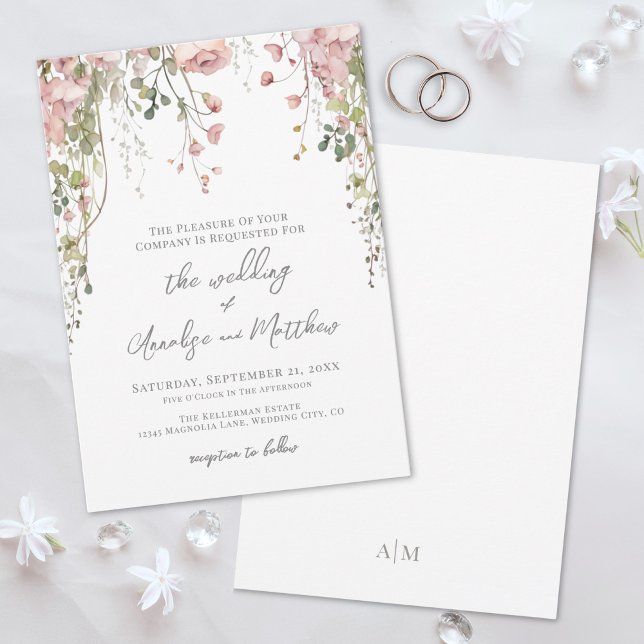 Invitación Botanical Elegant Watercolor Wildflower Wedding (Botanical Elegant Watercolor Wildflower Wedding Invitation)