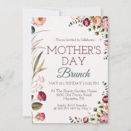 Invitación Botanical Floral Mothers Day Brunch Invitation