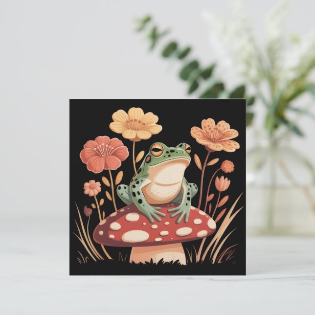 Invitación Botanical Frog Lovers Gifts Floral Flower Nature (Anverso de pie)