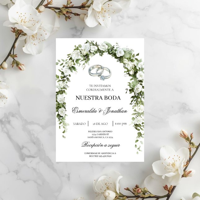 Invitación Botanical garden with ring Wedding Invitation (Subido por el creador)