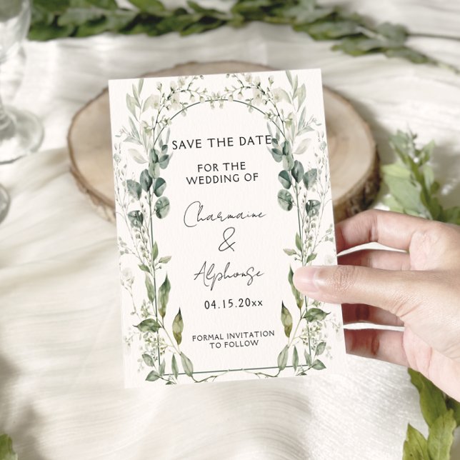 Invitación Botanical Greenery Eucalyptus Save The Date | (Subido por el creador)