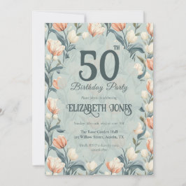 Invitación Botanical Inspired Tulip Themed Custom Birthday