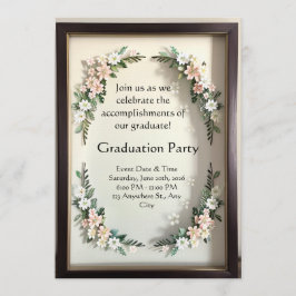 Invitación Botanical Shadow Box Graduation