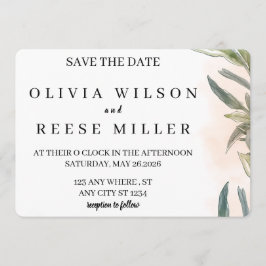 Invitación Botanical Watercolor Wedding Save the Date