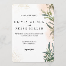 Invitación Botanical Watercolor Wedding Save the Date