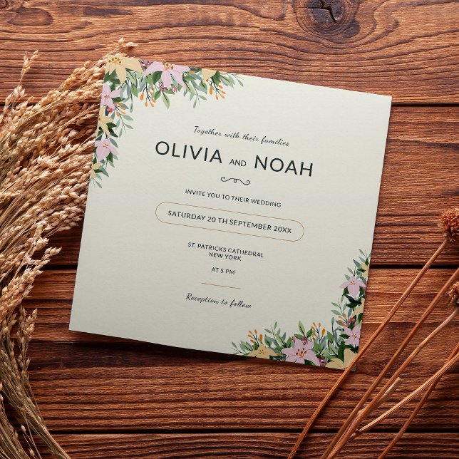 Invitación Botanical wedding invitation - boho and rustic (Subido por el creador)