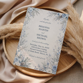 Invitación Botánicas Azules Heladas Abrazan el Invierno