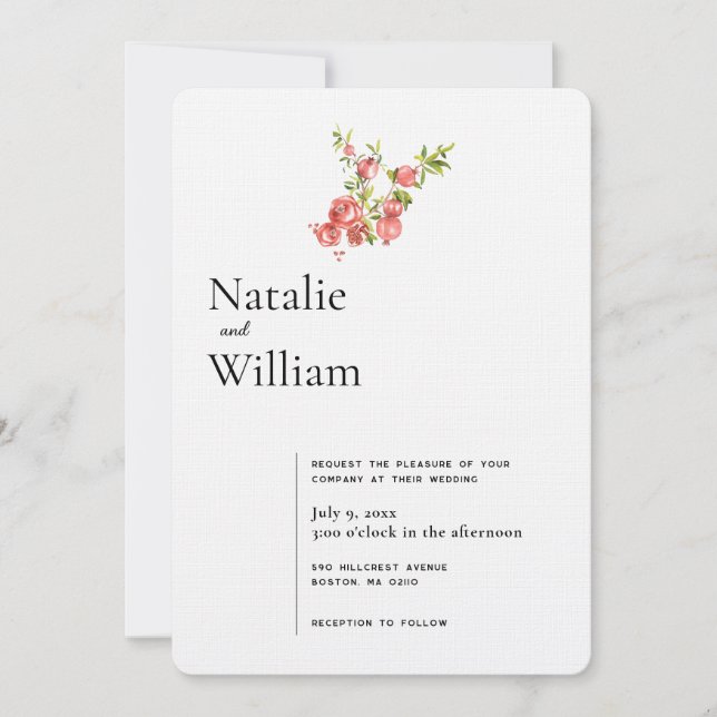 Invitación Botánico Boho Granada | Boda (Anverso)