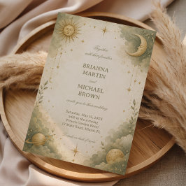 Invitación Botánico Celestial Vintage Suave