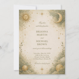 Invitación Botánico Celestial Vintage Suave