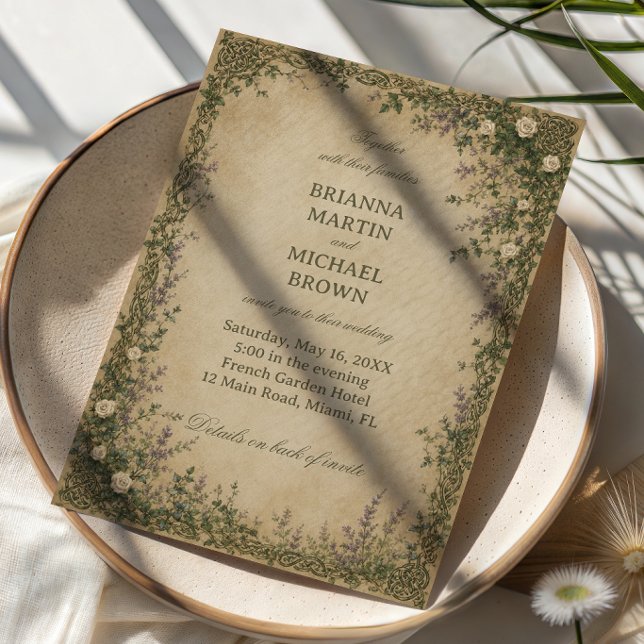 Invitación Botánico Celta Vintage (Subido por el creador)