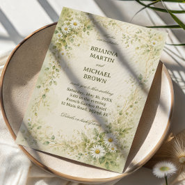 Invitación Botánico Daisy Vintage