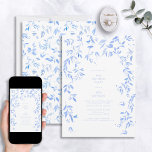 Invitación Botánico Floral Azul Francés 60 cumpleaños<br><div class="desc">Celebra el hito de convertir sesenta en estilo con estas deliciosas invitaciones botánicas florales azules de 60 años. La combinación perfecta de clásicas y modernas, estas elegantes tarjetas transformarán su evento en una experiencia inolvidable. Con una delicada acuarela de flores azules francesas que deleita a los ojos, estas hermosas cartas...</div>