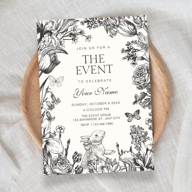 Invitación Botánico floral vintage (Subido por el creador)