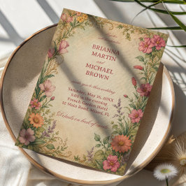 Invitación Botánico floral vintage