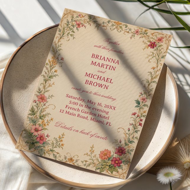 Invitación Botánico floral vintage (Subido por el creador)