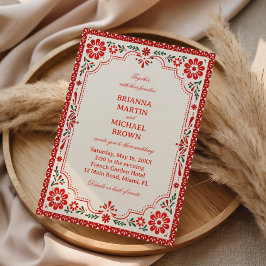 Invitación Botánico Folk Elegante Vintage Mexicano