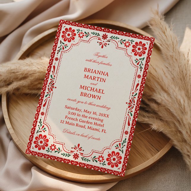 Invitación Botánico Folk Elegante Vintage Mexicano (Subido por el creador)