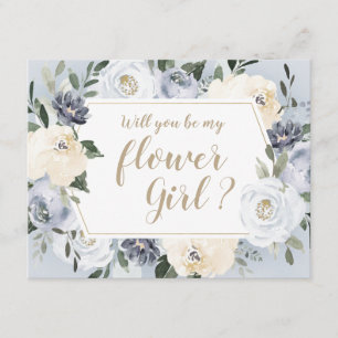 Invitación Botánico gris floreciendo ¿Serás mi dama de flores