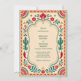 Invitación Botánico Mexicano Folk Colorido