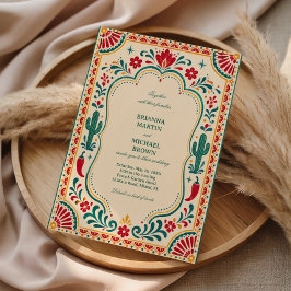 Invitación Botánico Mexicano Folk Colorido