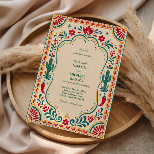 Invitación Botánico Mexicano Folk Colorido