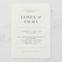 Invitación Botánico Minimalista | Blanco Cálido