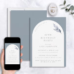 Invitación Botánico moderno 60 cumpleaños del Arco Azul Dusty<br><div class="desc">¿Planeando un cumpleaños especial? Le presentaremos nuestra invitación botánica de nuestro moderno 60 cumpleaños Dusty Blue Arch, la manera perfecta de hacer de su evento una experiencia que recordar. Su fondo azul polvoriento y su elegante arco blanco se complementan perfectamente con elegantes acentos botánicos acuarelas, creando una invitación realmente especial....</div>