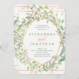 Invitación Botánico moderno | Boda de aspecto de cobre