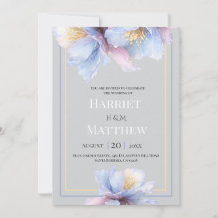 Invitación Botánico Pastel Artístico Sublime Florales Boda