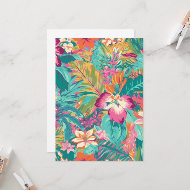 Invitación Botánico tropical brillante (Anverso/Reverso In Situ)