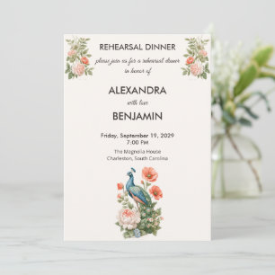 Invitación Botánico Vintage de Boda   Elegante Pre Boda 