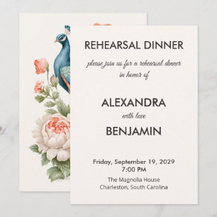 Invitación Botánico Vintage de Boda   Elegante Pre Boda