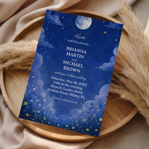Invitación Botánico Vintage Lunar Celestial