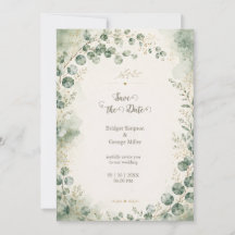 Botánicos de boda de eucalipto Sage elegantes