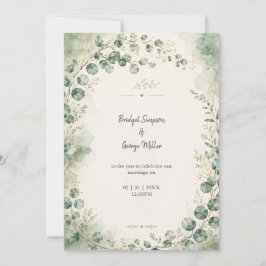 Invitación Botánicos de boda de eucalipto salvia elegante