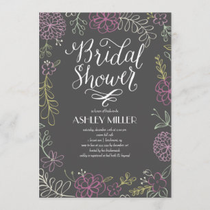 Invitación Botánicos dibujados a mano   Bridal Shower