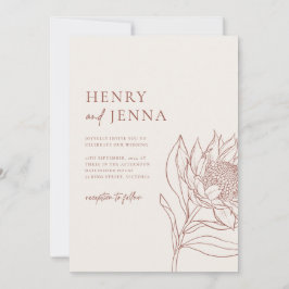 Invitación Botánicos nativos australianos Waratah Protea