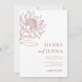 Invitación Botánicos nativos australianos Waratah Protea