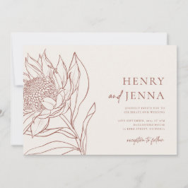 Invitación Botánicos nativos australianos Waratah Protea